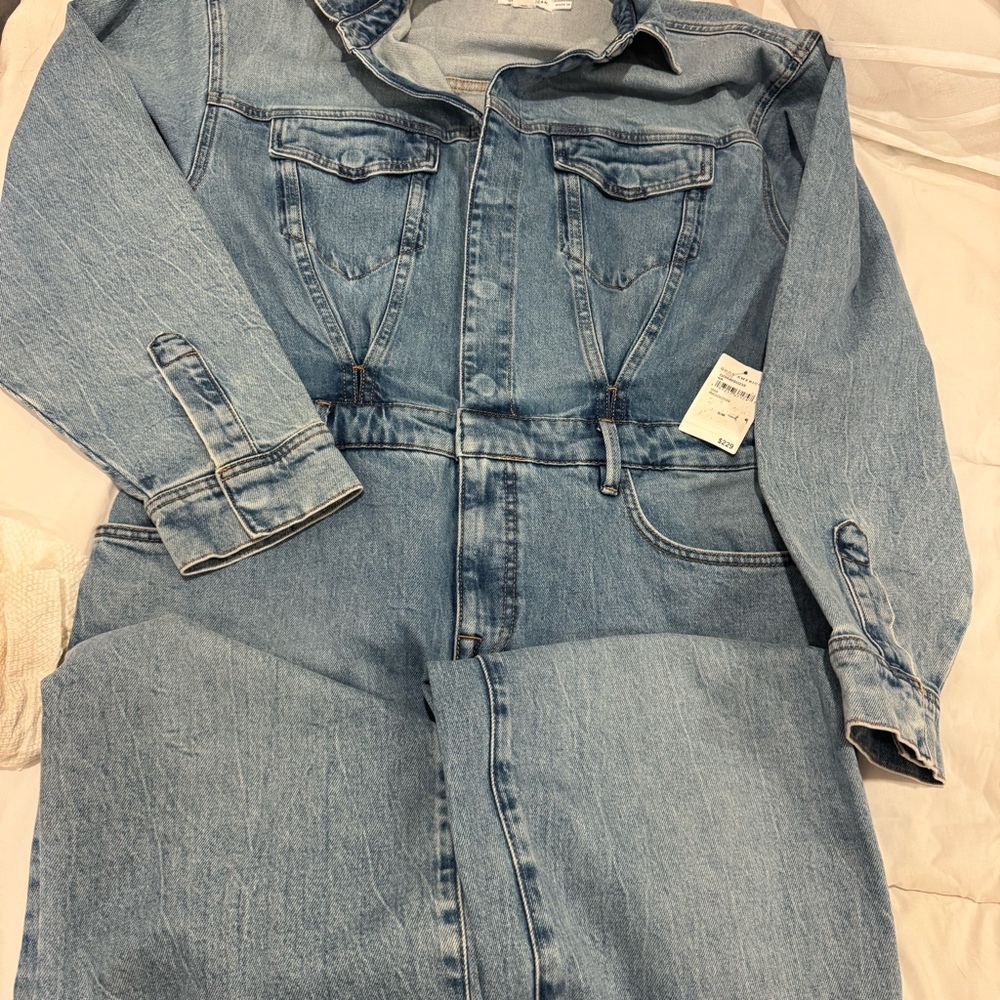 NWT Good American Overaized Jean Jumpsuit S/M